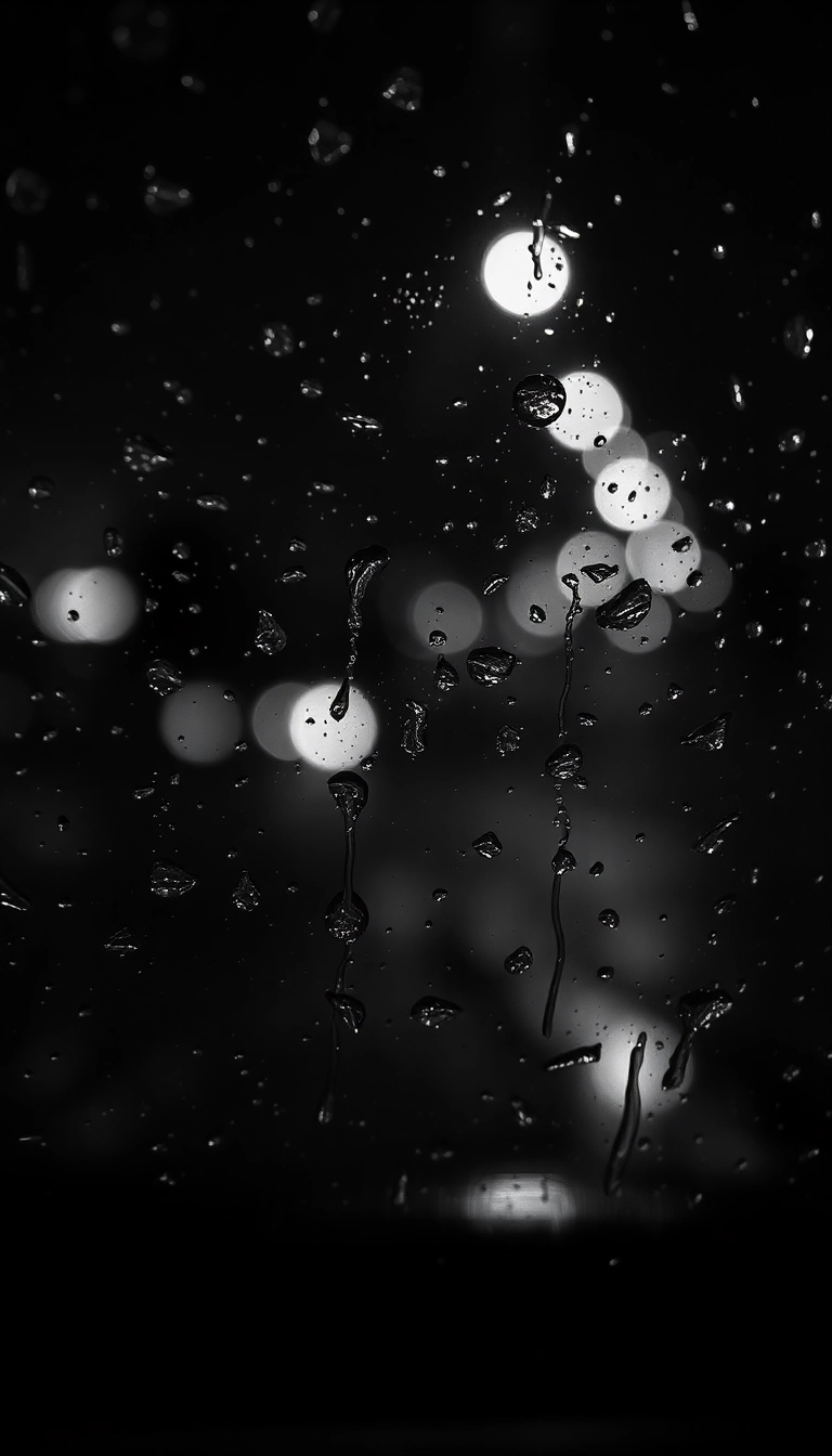 HD iPhone AI Night Car Rain Sophisticated Background